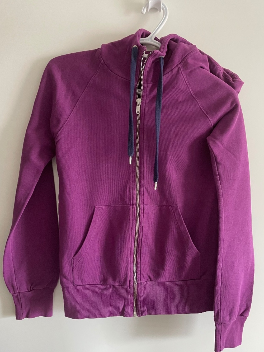 EUC WESC Y2K Purple Logo Zip-Up Hoodie Fitted Long Sleeved Blue Accents Small